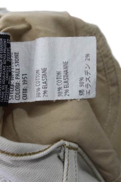 3x1 NYC Womens Ankle Cropped High Rise Beige Jeans Size 28
