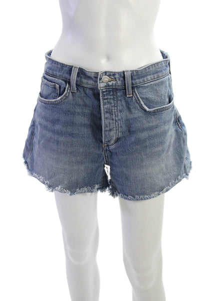 Joes Womens Blue Solid Button Cotton Blend Beach Shorts Size 27