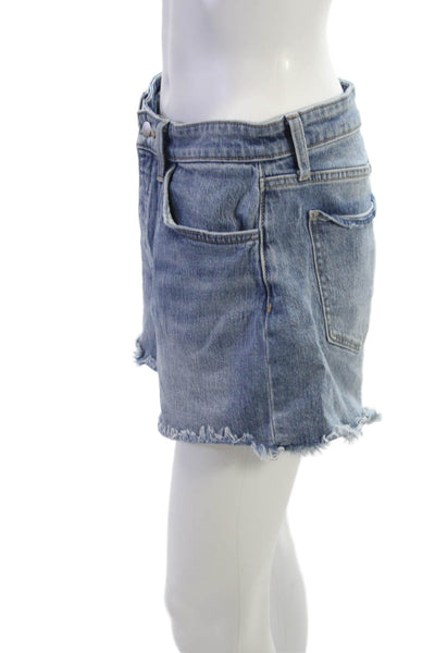 Joes Womens Blue Solid Button Cotton Blend Beach Shorts Size 27