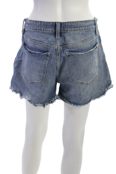 Joes Womens Blue Solid Button Cotton Blend Beach Shorts Size 27