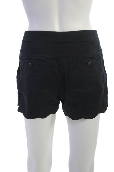 Club Monaco Womens Black Solid Button Front Cotton Stretch Shorts Size 6