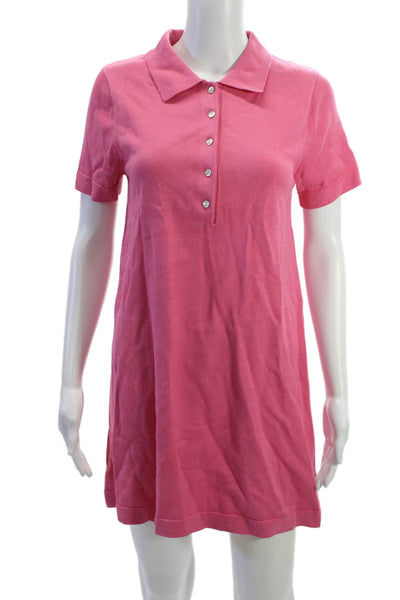 Zara Womens Pink Collared Shirt Dress Short Sleeve Mini Viscose Blend Size S