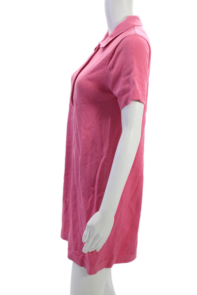 Zara Womens Pink Collared Shirt Dress Short Sleeve Mini Viscose Blend Size S