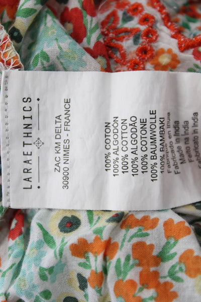 Lara Ethnics Womens Peasant Mini Skirt Green 100% Cotton Size One Size