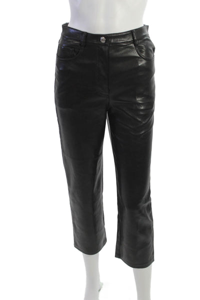 Wilfred Women Cropped Ankle Biker Pants Black Polyurethane Blend Size 2