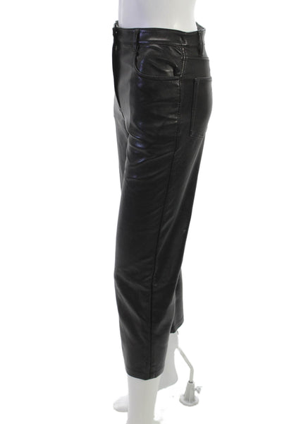 Wilfred Women Cropped Ankle Biker Pants Black Polyurethane Blend Size 2