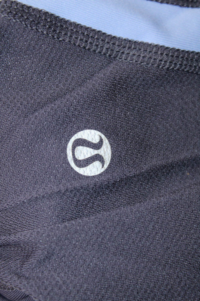 Lululemon Women Capri Cropped Nylon Blend Leggings Dark Blue Zip Size 4