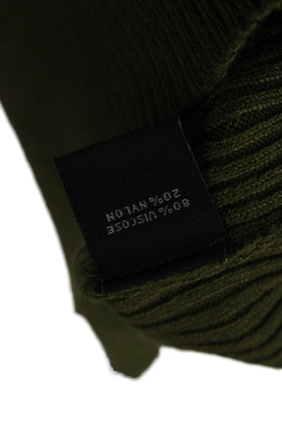 Metric Knits Women Pullover Sweater Green Crew Neck Long Sleeve Size M