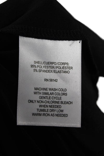 London Times Womens Tunic Blouse Black 3/4 Sleeve Round Neck Size M
