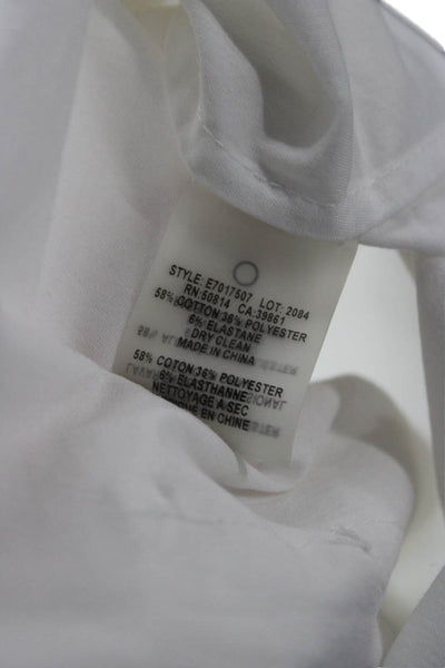 Elie Tahari Womens Collared White Button Up Blouse Size XS