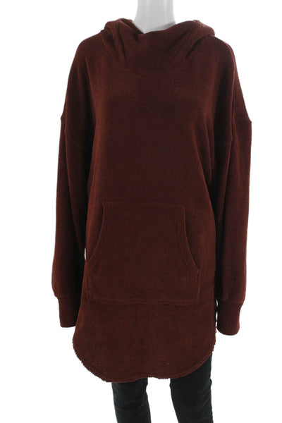 FP Movement Womens Pullover Hoodies Brown Polyester Size S