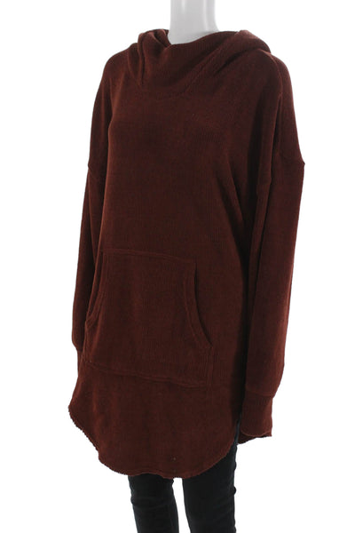FP Movement Womens Pullover Hoodies Brown Polyester Size S
