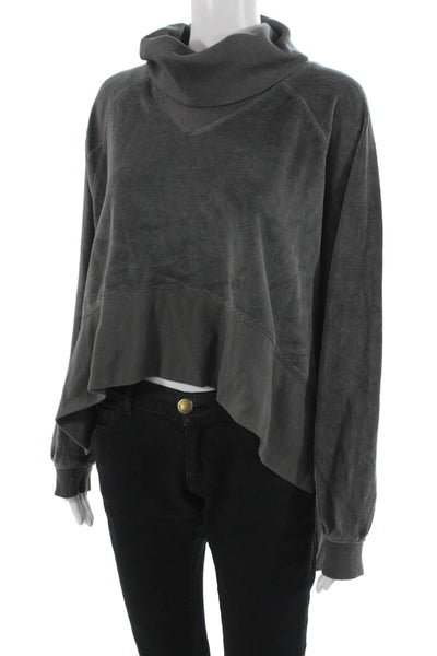 FP Movement Women Pullover Sweatshirt Dark Gray Long Sleeve Butterfly Size S