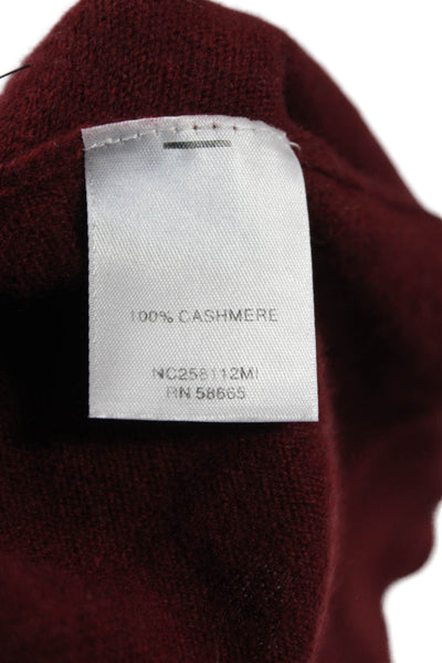 Nordstrom Womens Cardigan Red 100% Cashmere Short Sleeve Solid Size XS