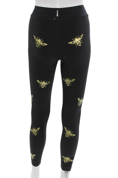 Ultracor Women Black Ankle Animal Print Leggings Size S