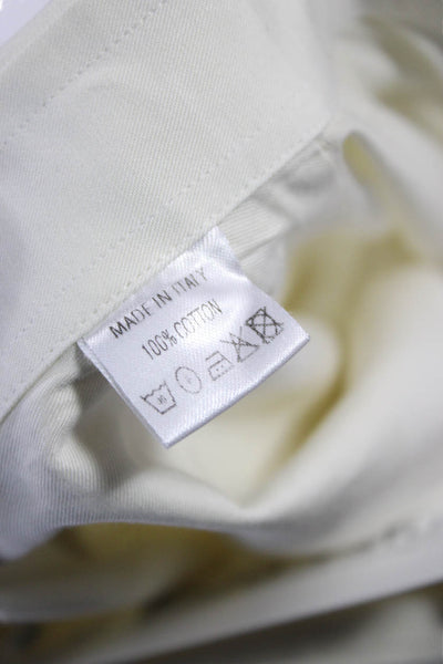 Ermenegildo Zegna Mens Point Collar Dress Shirt White Long Sleeve Cotton Size L