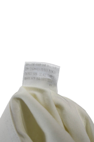 Ermenegildo Zegna Mens Point Collar Dress Shirt White Long Sleeve Cotton Size L