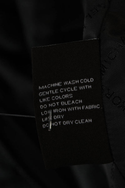 Michael Michael Kors Mens Rain Coat Windbreaker Black Collared Button Size 36