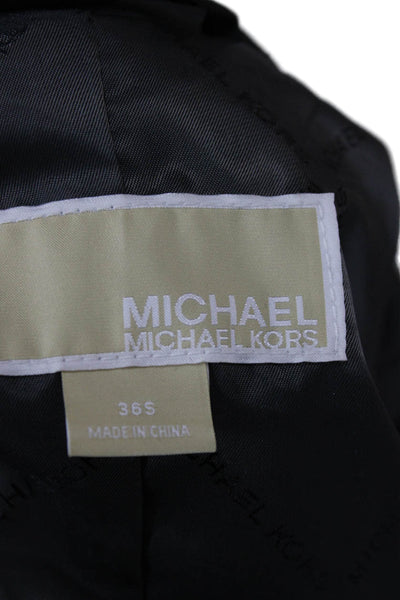 Michael Michael Kors Mens Rain Coat Windbreaker Black Collared Button Size 36