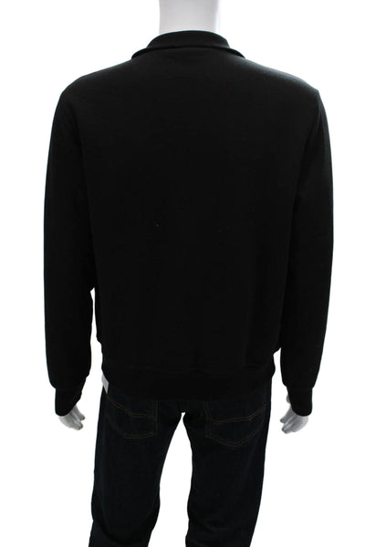 Banana Republic Mens Bomber Jacket Black Button Collared Size M