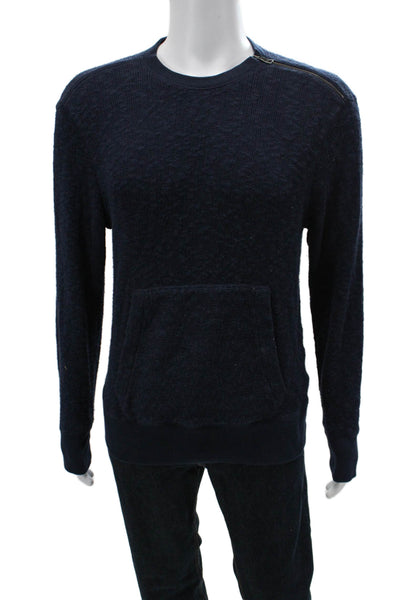 Banana Republic Mens Dark Blue Crew Neck Zip Pullover Sweater Size L