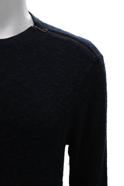 Banana Republic Mens Dark Blue Crew Neck Zip Pullover Sweater Size L