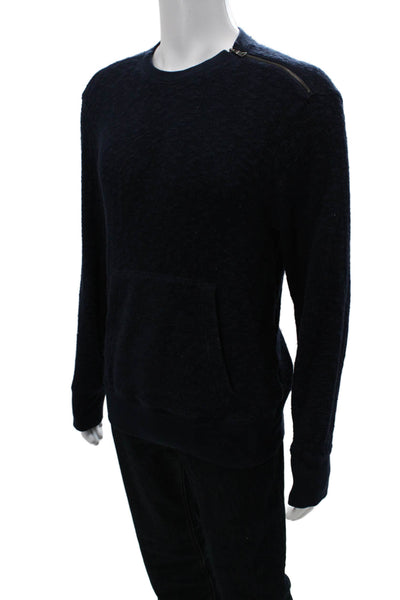 Banana Republic Mens Dark Blue Crew Neck Zip Pullover Sweater Size L