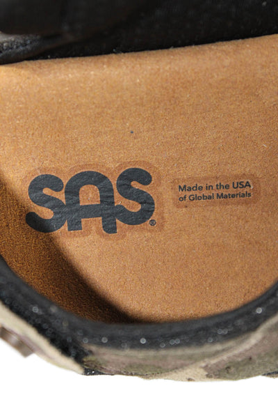 SAS Mens Camouflage Two Strap Sandals Green Size 7.5