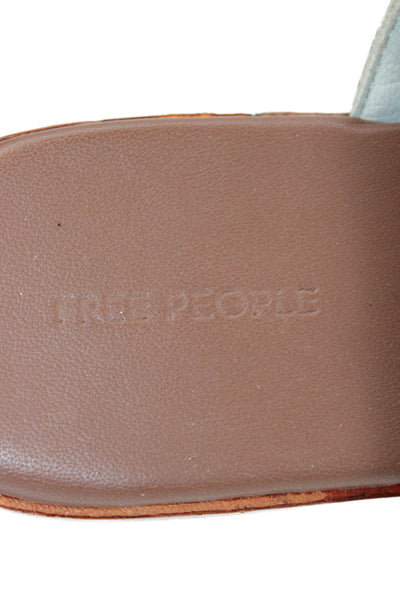 Free People Womens Beaded Slide On Thong Sandals Gold Size 6.5