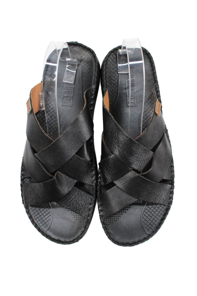 PIKOLINOS Mens Leather Strappy Slide On Sandals Black SIze 41 11