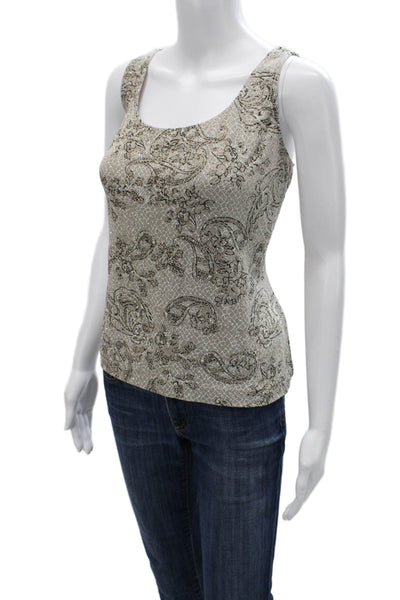 Alex Evenings Women Paisley Mock Neck 3/4 Sleeve Coat Beige Size 2XL