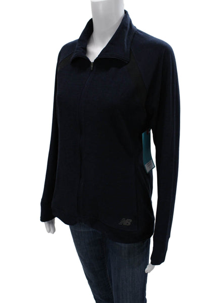 New Balance Women Full Zip Sweatshirt Dark Blue Size M