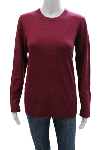 Isaac Mizrahi Womens Red Crew Neck Pullover Sweater Long Sleeve Size S