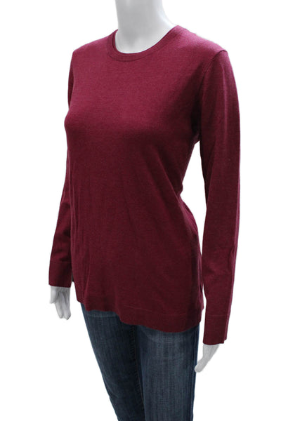 Isaac Mizrahi Womens Red Crew Neck Pullover Sweater Long Sleeve Size S
