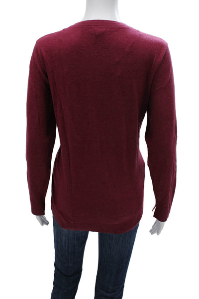 Isaac Mizrahi Womens Red Crew Neck Pullover Sweater Long Sleeve Size S