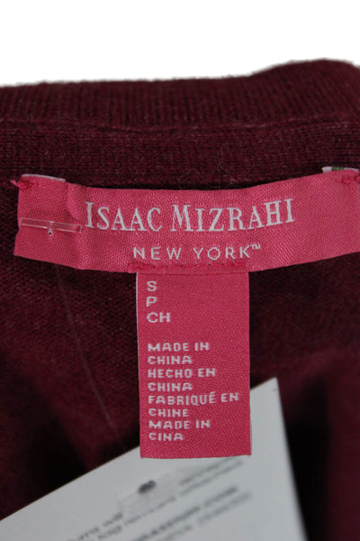 Isaac Mizrahi Womens Red Crew Neck Pullover Sweater Long Sleeve Size S