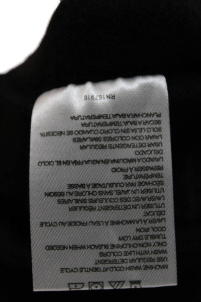 Halston Womens Black Basic Long Sleeve T-Shirt Round Neck Size S