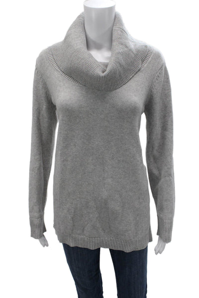 Isaac Mizrahi Women Pullover Turtleneck Sweater Gray Long Sleeve Size S