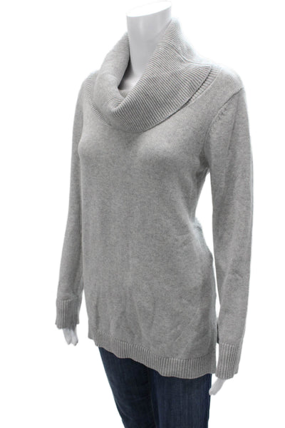 Isaac Mizrahi Women Pullover Turtleneck Sweater Gray Long Sleeve Size S