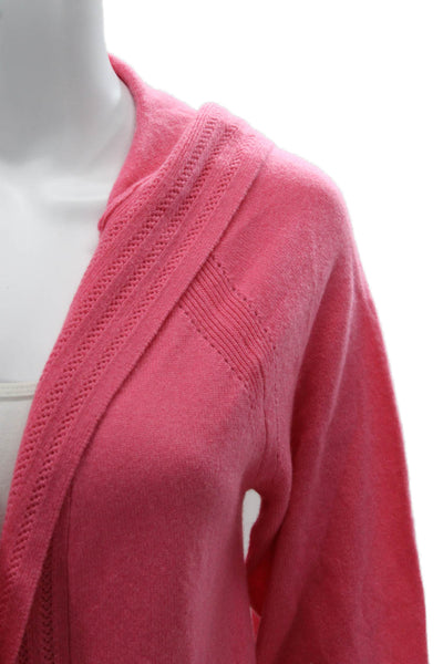 Isaac Mizrahi Women Pink Cashmere Cardigan 3/4 Sleeve Size 2XS
