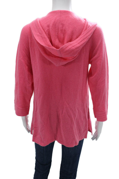 Isaac Mizrahi Women Pink Cashmere Cardigan 3/4 Sleeve Size 2XS