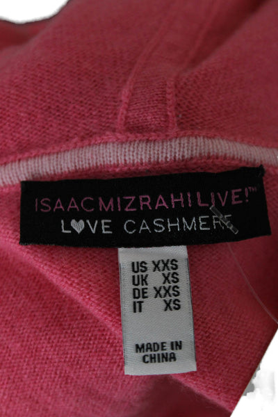 Isaac Mizrahi Women Pink Cashmere Cardigan 3/4 Sleeve Size 2XS