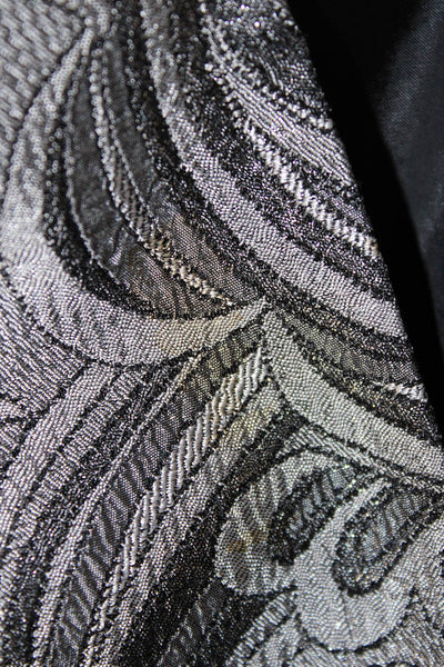 Kasper Womens Paisley Print No Button Long Sleeve Blazer Gray Size 14