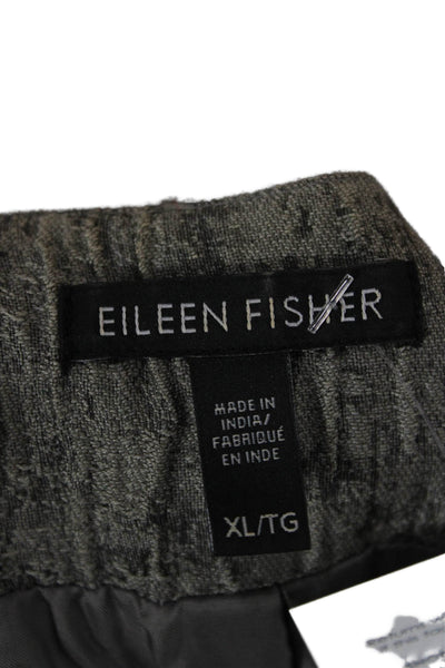 Eileen Fisher Womens Designer Coatigan Gray Long Sleeve Round Neck Size XL