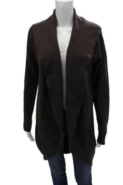 Isaac Mizrahi Women Cardigan Sweater Brown Viscose Blend Long Sleeve Size S
