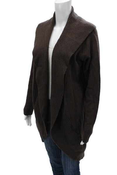 Isaac Mizrahi Women Cardigan Sweater Brown Viscose Blend Long Sleeve Size S