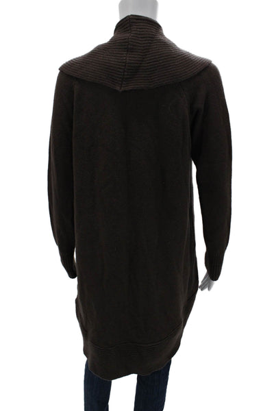 Isaac Mizrahi Women Cardigan Sweater Brown Viscose Blend Long Sleeve Size S