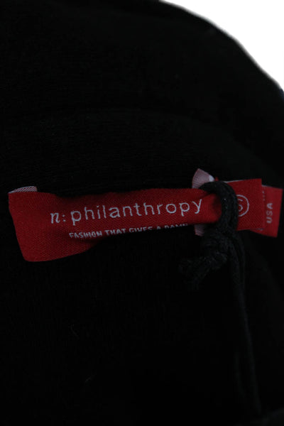 Philanthropy Womens Black Shirt Dress Romper Collared Long Sleeve Size S