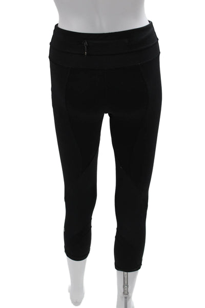 Lululemon Womens Cropped Capri Leggings Black Skull Graphic Nylon Blend Size 4