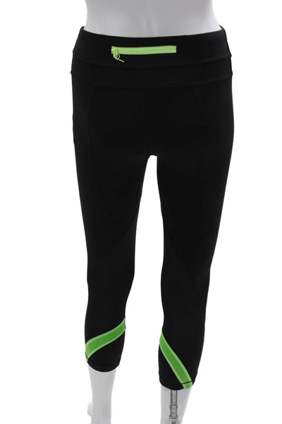 Lululemon Womens Black Capri Leggings Nylon Blend Drawstring Size 4